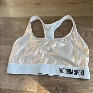 Victoria Sport Silver & Pink Sparkly Sports Bra